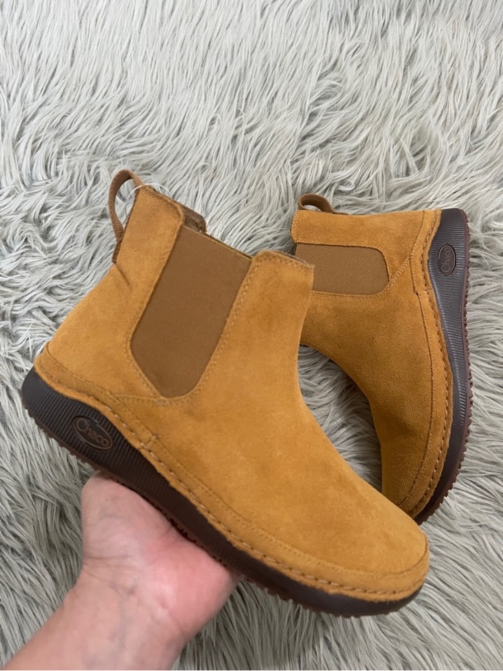 Chaco Tan Suede Chelsea Boots